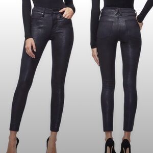 Good American Good Legs Black Snakeskin Foil Skinny Jeans | Size 6 / 28